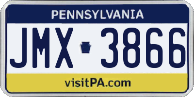 PA license plate JMX3866