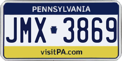 PA license plate JMX3869