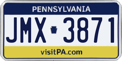 PA license plate JMX3871