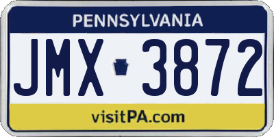PA license plate JMX3872