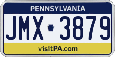 PA license plate JMX3879