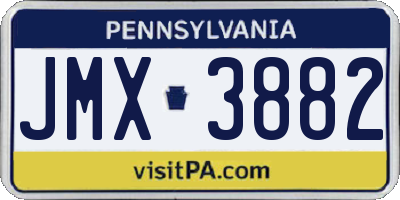 PA license plate JMX3882
