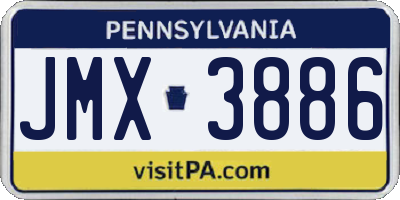 PA license plate JMX3886