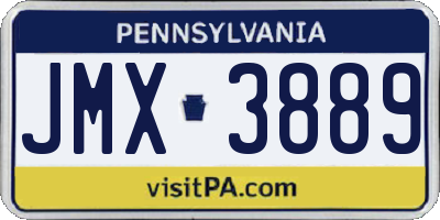 PA license plate JMX3889