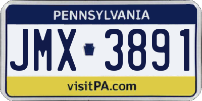 PA license plate JMX3891
