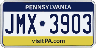 PA license plate JMX3903