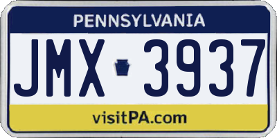 PA license plate JMX3937