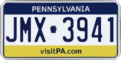PA license plate JMX3941