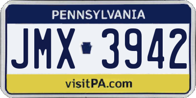 PA license plate JMX3942