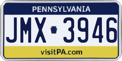 PA license plate JMX3946