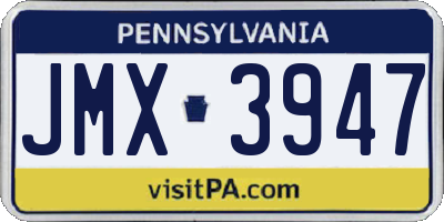 PA license plate JMX3947