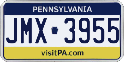 PA license plate JMX3955