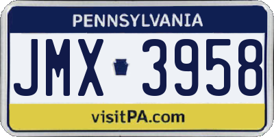 PA license plate JMX3958
