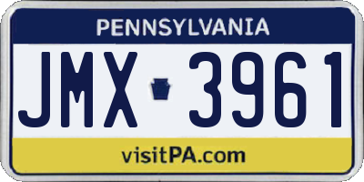 PA license plate JMX3961