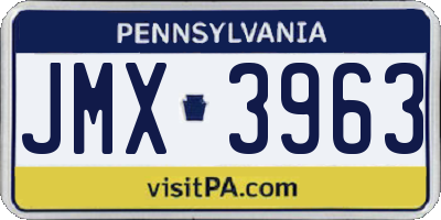 PA license plate JMX3963