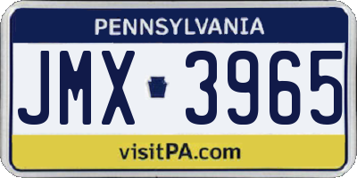 PA license plate JMX3965