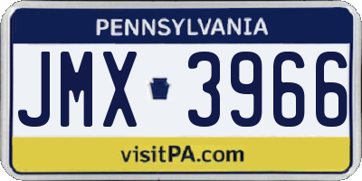 PA license plate JMX3966