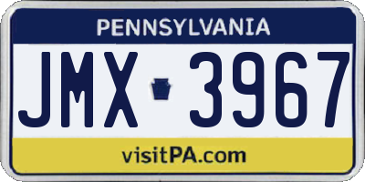 PA license plate JMX3967