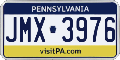 PA license plate JMX3976