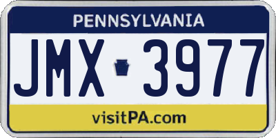 PA license plate JMX3977