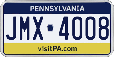 PA license plate JMX4008