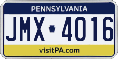 PA license plate JMX4016