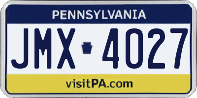 PA license plate JMX4027