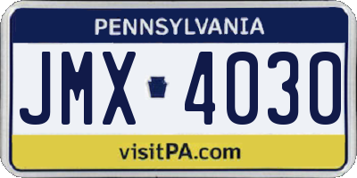PA license plate JMX4030
