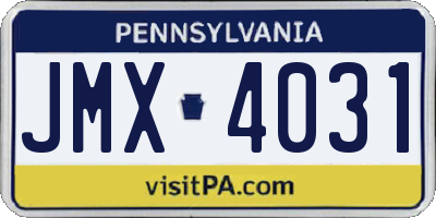 PA license plate JMX4031