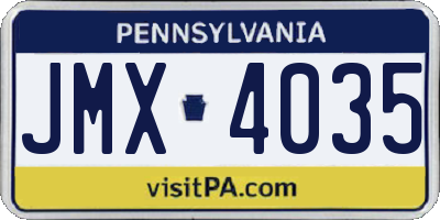 PA license plate JMX4035