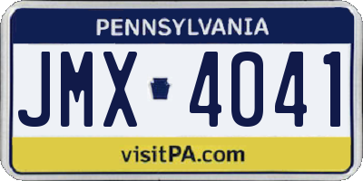 PA license plate JMX4041