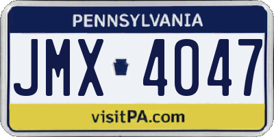 PA license plate JMX4047