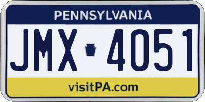 PA license plate JMX4051