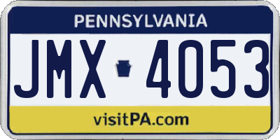 PA license plate JMX4053