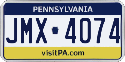PA license plate JMX4074
