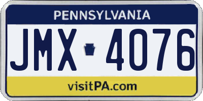 PA license plate JMX4076