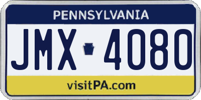 PA license plate JMX4080