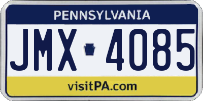 PA license plate JMX4085