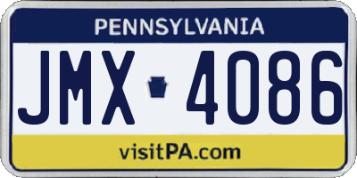 PA license plate JMX4086