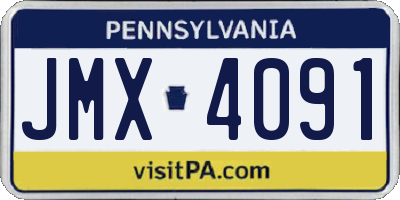 PA license plate JMX4091