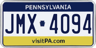 PA license plate JMX4094