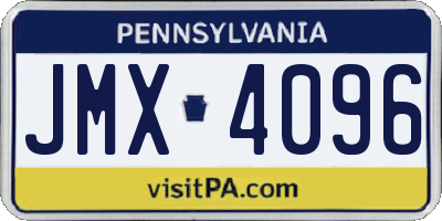 PA license plate JMX4096