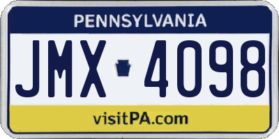 PA license plate JMX4098