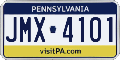 PA license plate JMX4101