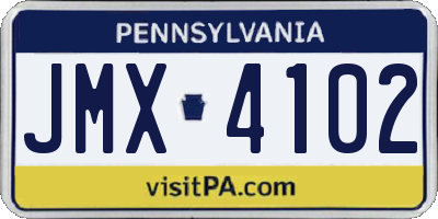 PA license plate JMX4102
