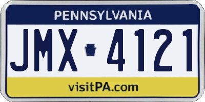 PA license plate JMX4121