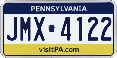 PA license plate JMX4122