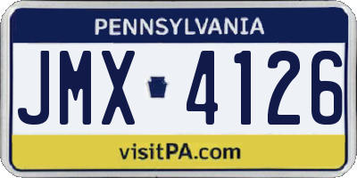 PA license plate JMX4126