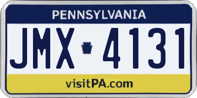 PA license plate JMX4131