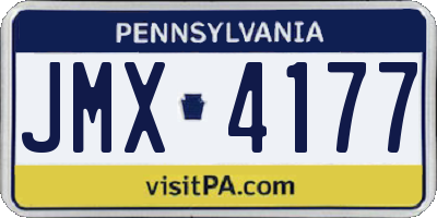 PA license plate JMX4177